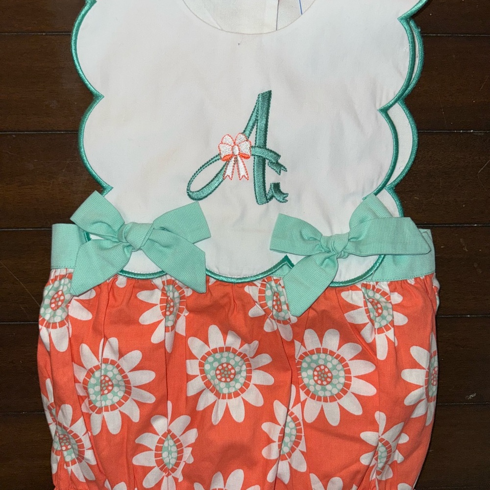 Floral Baby Romper with Monogram
